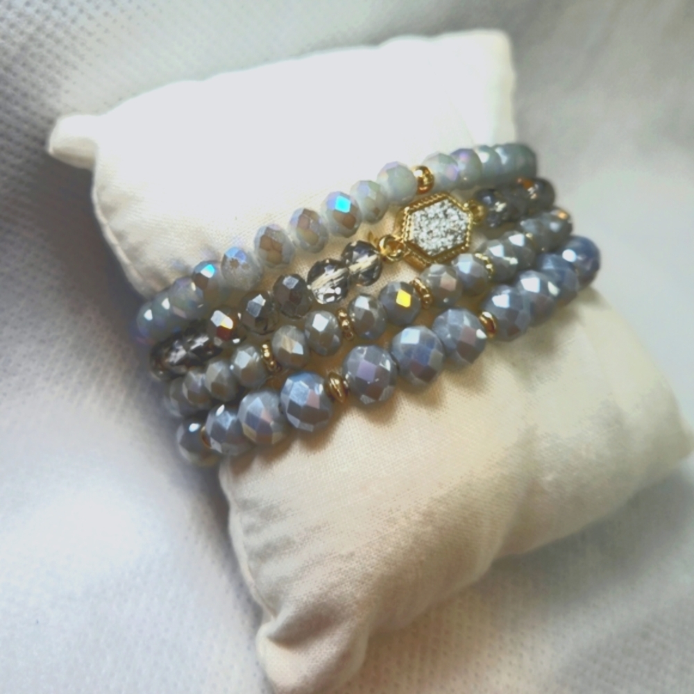 Crystal Beaded Bracelet Set
